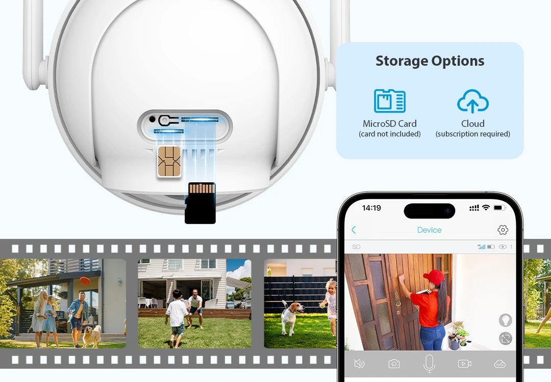 4G Solar Camera Wireless Outdoor Security Camera PIR Human Detection Night Vision IP66 Waterproof Two-Way Talk IP Camera