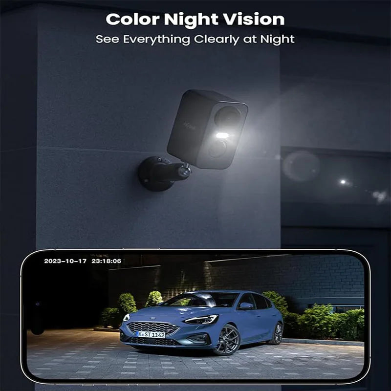 ieGeek 5MP WiFi Outdoor Surveillance Camera Wireless 5200 mAh Battery   , PIR Motion Detection, Colourful Night Vision