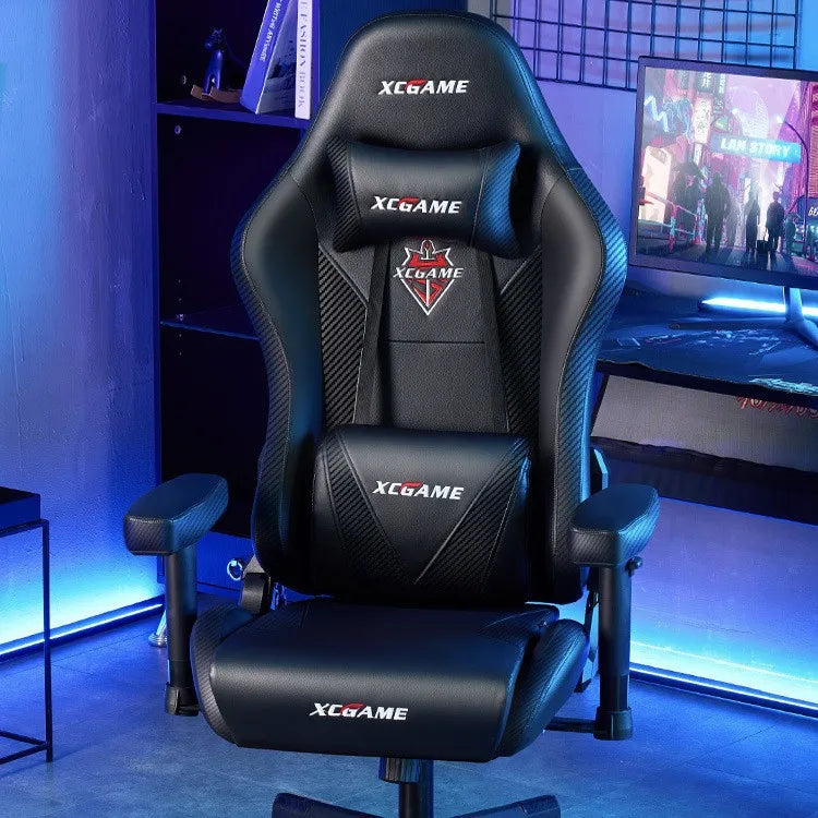 Ergonomic Gaming Chair Office Computer Chair Recliner Adjustable Lumbar Headrest PU Leather Home Dorm Student Comfortable