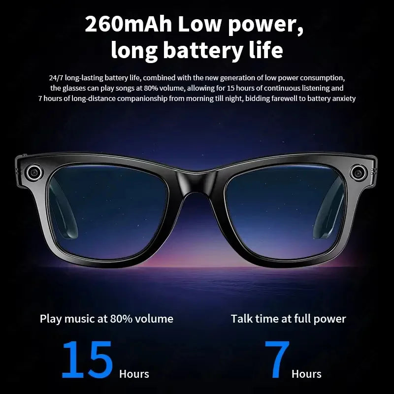 AI Smart Glasses with 8MP Camera Video Recording 100+ Languages Translation Sunglasses Bluetooth Call Music Play Men Women 2025