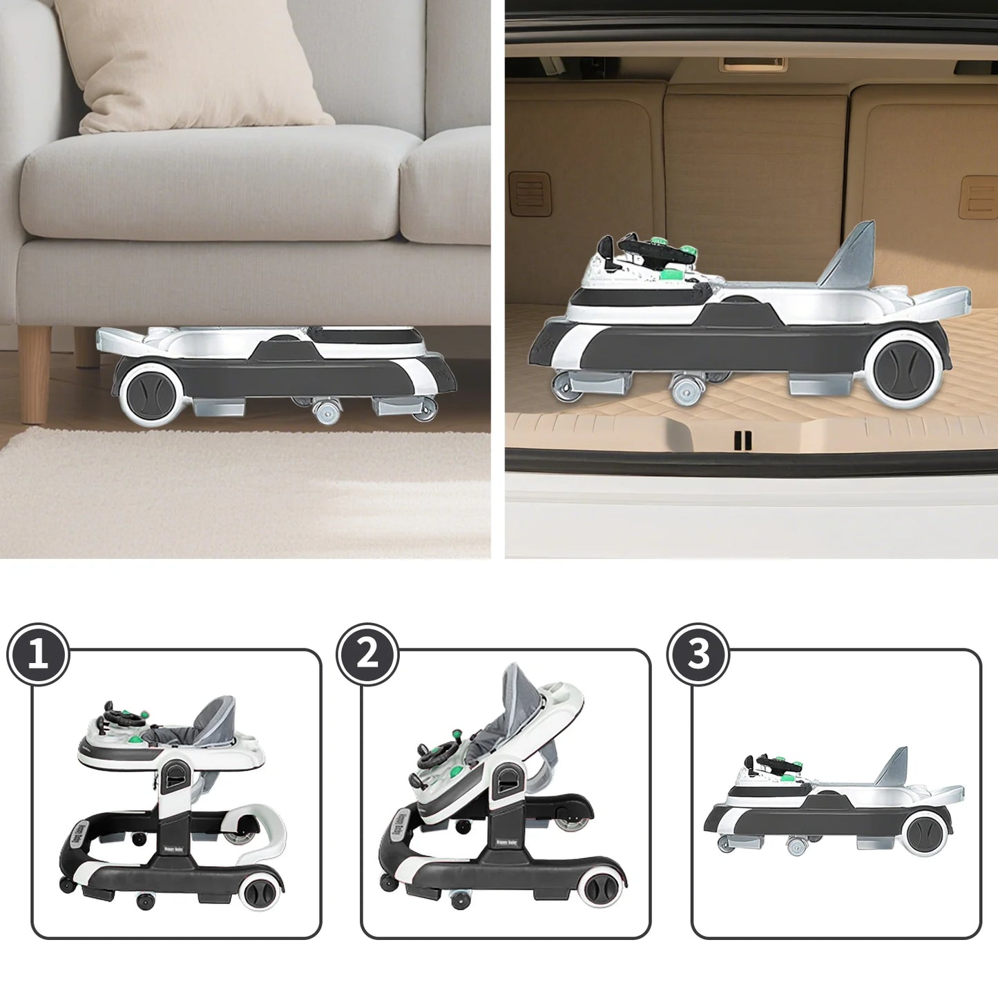 2025 Multifunctional Baby Walker With Sunshade and Seat Kids Anti-Rollover Adjustable Music Stroller Mother Baby Supplies Toys
