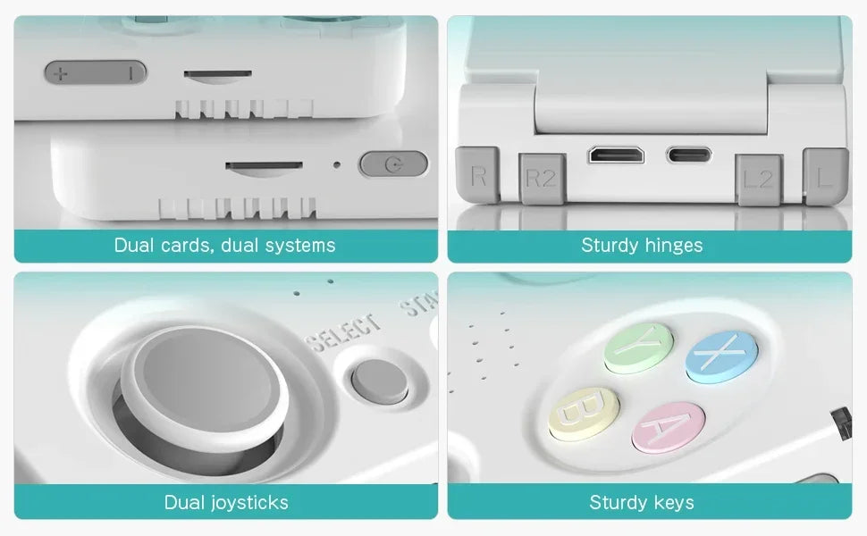 MIYOO Flip V2 Handheld Game Players 3.5''IPS Screen Linux System Onion OS Video Game Consoles Free Storage Bag Gamer Gift Gaming