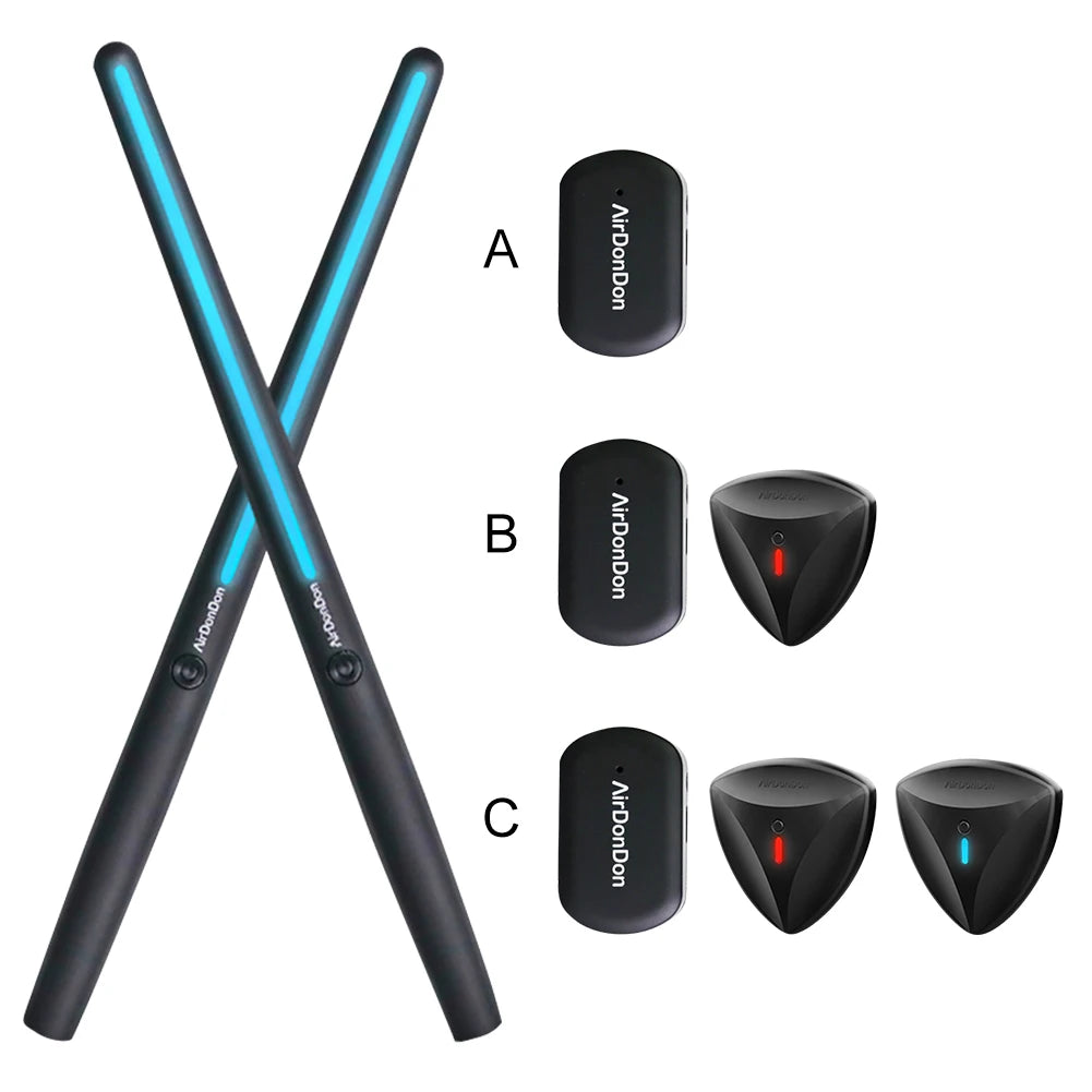 Portable Air Drum Set Virtual Drum Sticks Bluetooth-Compatible Electronic Drum Set Realistic Effect for Beginners Professionals