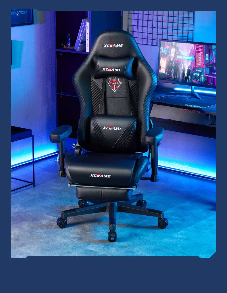 Ergonomic Gaming Chair Office Computer Chair Recliner Adjustable Lumbar Headrest PU Leather Home Dorm Student Comfortable