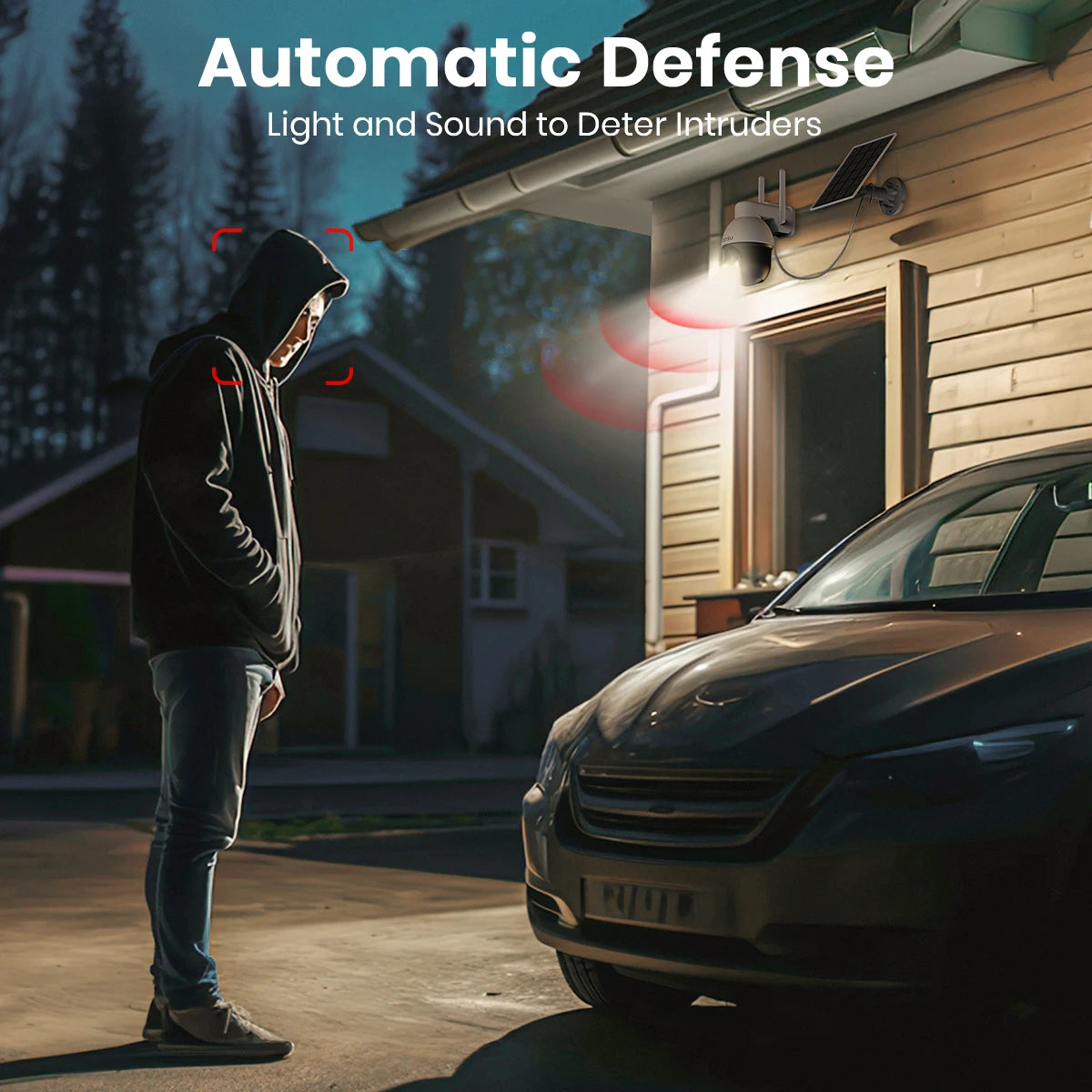 AOSU 3MP PTZ 4/8/12pcs Solar Camera 5000mAh Battery Wireless 2.4Ghz WIFI Camera PIR AI Detection 2-Way Audio Outdoor CCTV Camera