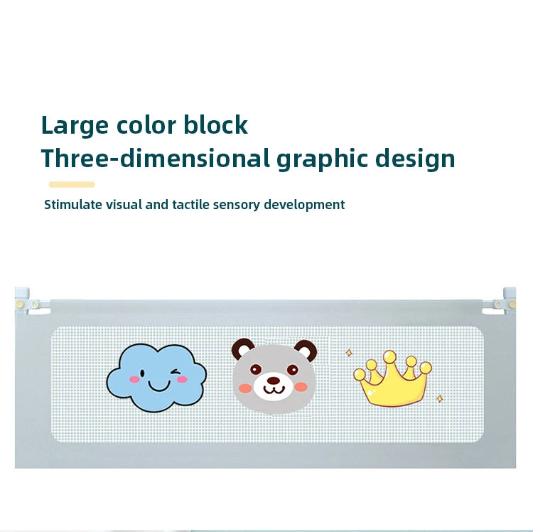 IMBABY Bed Guardrail Portable Baby Safety Bed Barrier Liftable Baby Activity Fence Cartoon Crib Bumpers Easy to Install Bed Rail