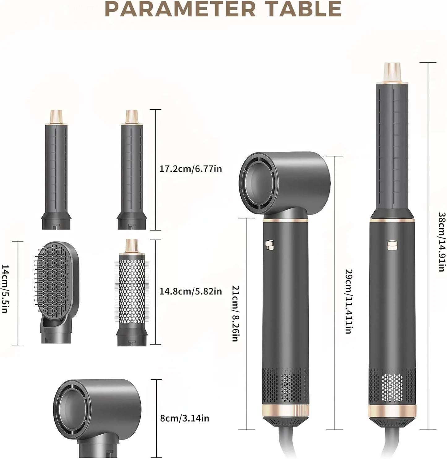 5 in 1 Handle Foldable Hair Dryer Portable Multifunctional Home Hair Dryer Styling Air Culer Wand Hair Straightener Brush Blow