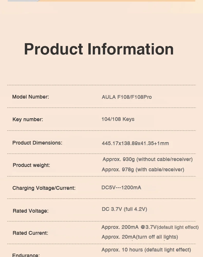 AULA F108pro Wireless Bluetooth Keyboard Macro Gaming keyboard Gasket Hot-swap Full Size Keyboard with TFT Smart Display