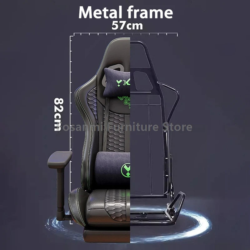 Racing Recline Gaming Chair with Rocking Function Ergonomic Adjustable Home Gamer Computer Chairs Office Leather PC Swivel Chair