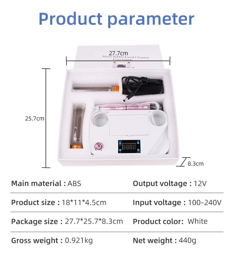 Beauty Small Bubble Blackhead Suction Instrument Hydrogen Water Oxygen Spray Vacuum Injection Clean Hydra Dermabrasion Device