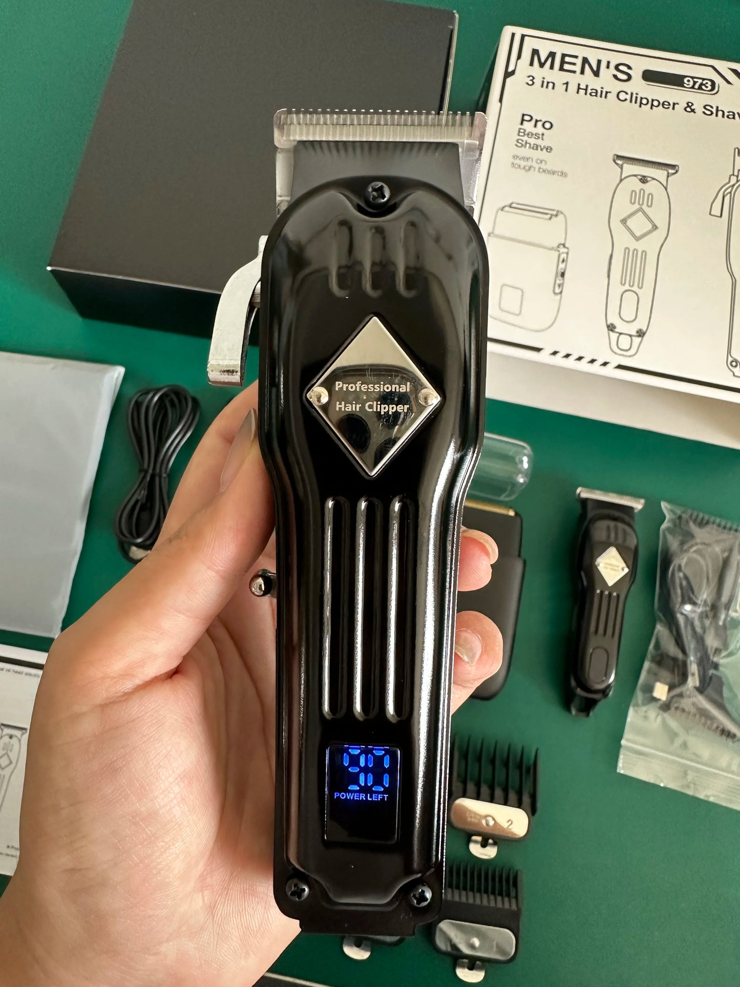 NEW Resuxi 973 3 in 1 Professional Electric Hair Clipper Shaver Set Hair Trimmer Men's Electric Shaver Hair Cutting Machine