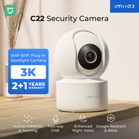 IMILAB C22 3K IP Indoor Camera Detection Color Night Vision Monitor for Baby/Pet 2-Way Audio Wi-Fi6 Powerful AI Algorithm White