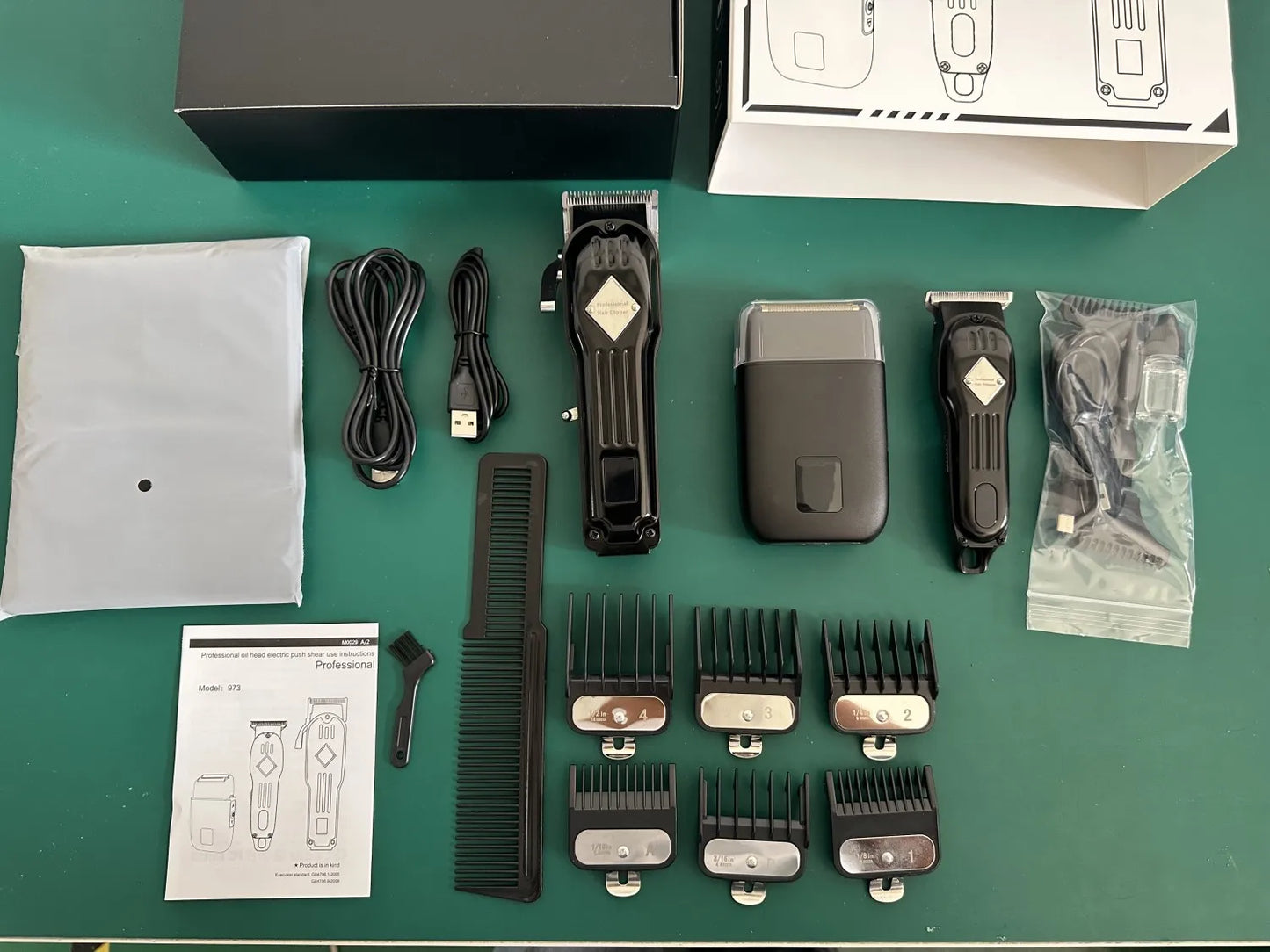 NEW Resuxi 973 3 in 1 Professional Electric Hair Clipper Shaver Set Hair Trimmer Men's Electric Shaver Hair Cutting Machine