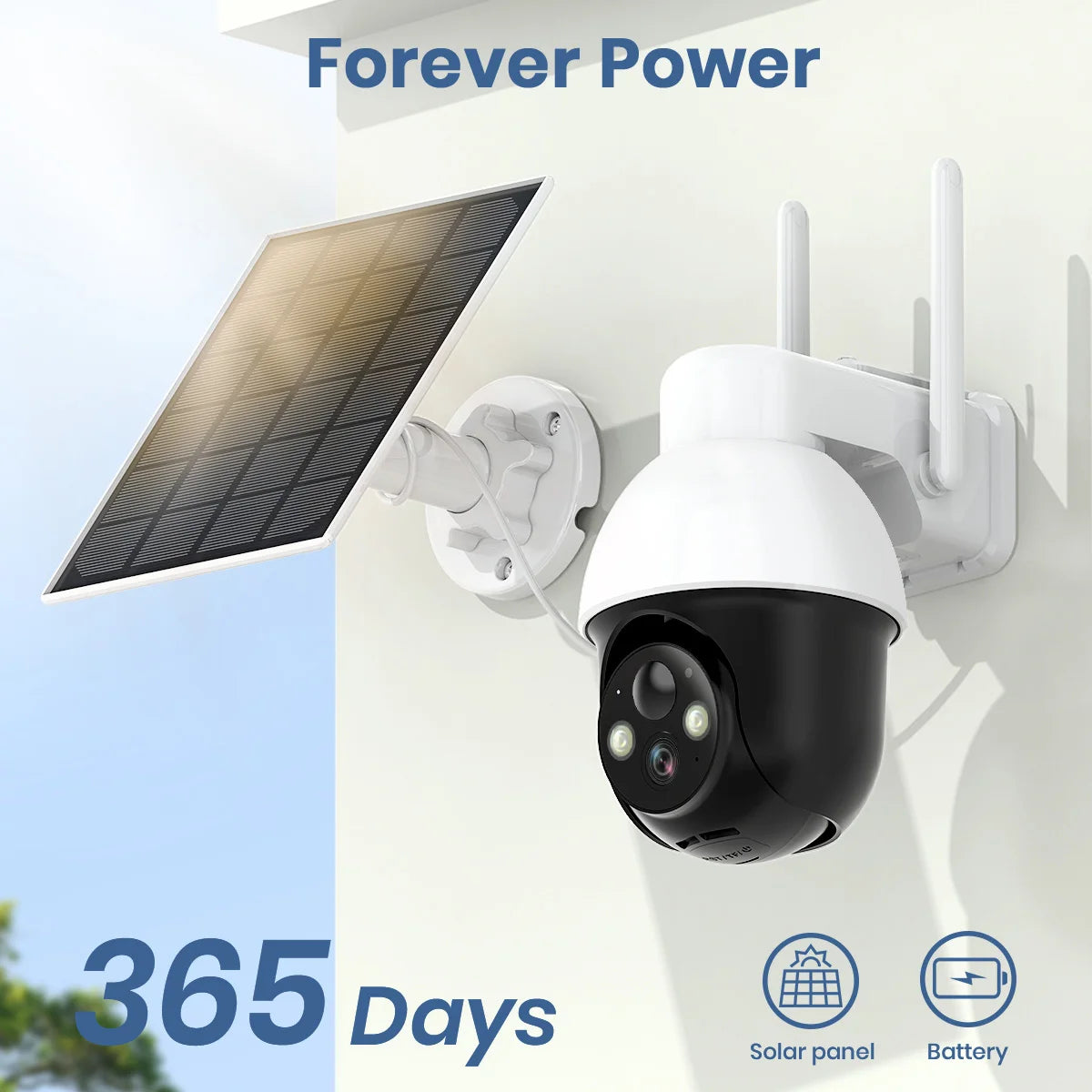 AOSU 3MP PTZ 4/8/12pcs Solar Camera 5000mAh Battery Wireless 2.4Ghz WIFI Camera PIR AI Detection 2-Way Audio Outdoor CCTV Camera