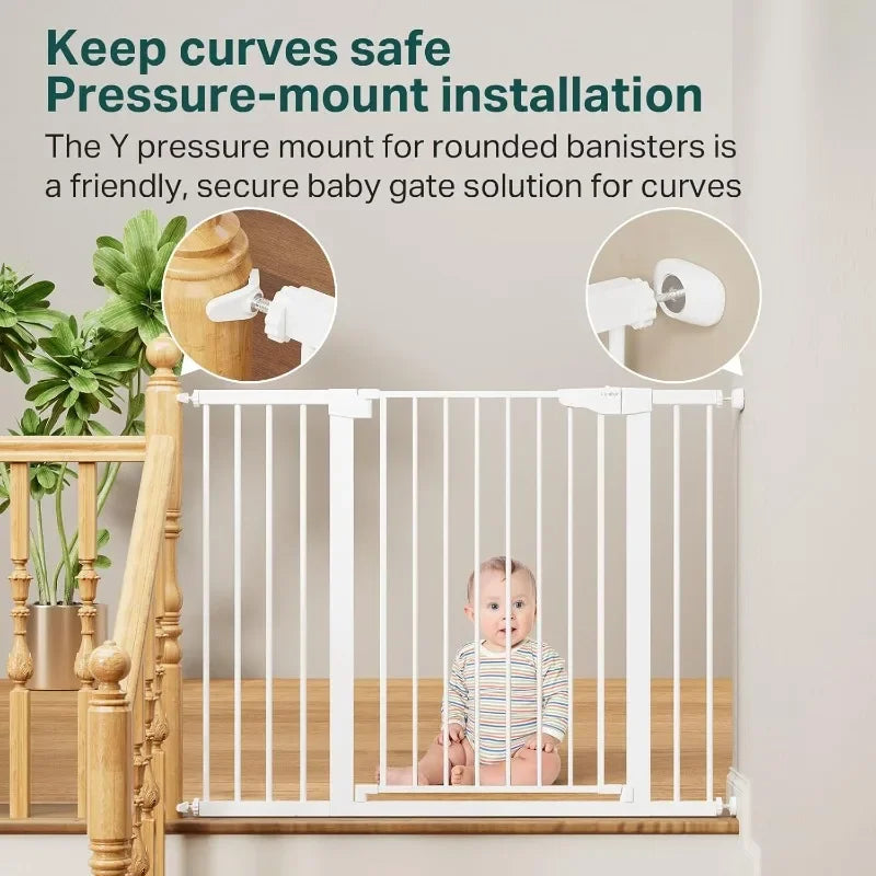 36" Extra Tall Baby Gate for Stairs, 29.7-48" Wide Dog Gates for Doorways, Auto Close Safety Gate for Babies and Pets