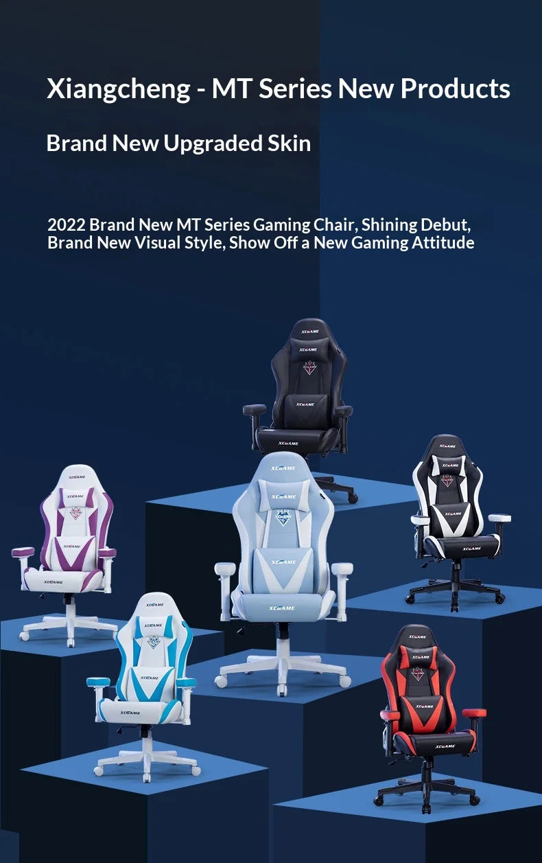 Ergonomic Gaming Chair Office Computer Chair Recliner Adjustable Lumbar Headrest PU Leather Home Dorm Student Comfortable