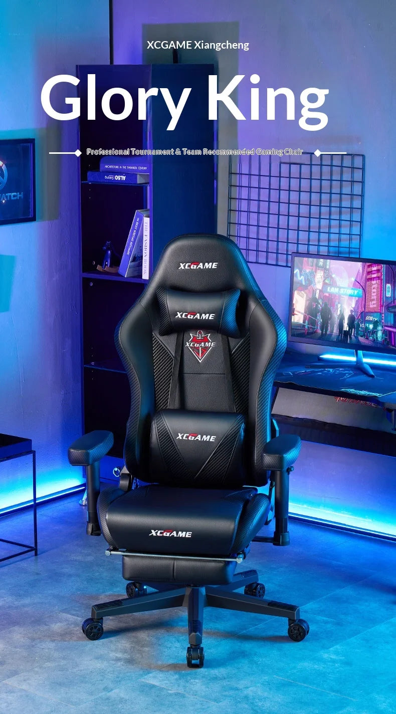 Ergonomic Gaming Chair Office Computer Chair Recliner Adjustable Lumbar Headrest PU Leather Home Dorm Student Comfortable