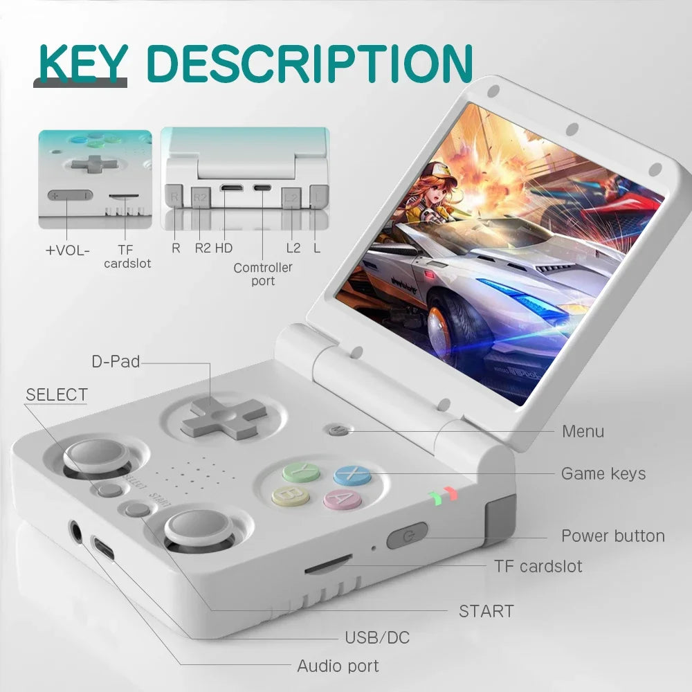 MIYOO Flip V2 Handheld Game Players 3.5''IPS Screen Linux System Onion OS Video Game Consoles Free Storage Bag Gamer Gift Gaming