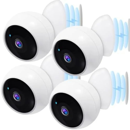 security cameras wireless outdoor magnetic - 4-pack install-free indoor smart 2k wifi - long battery life powered wireless secu
