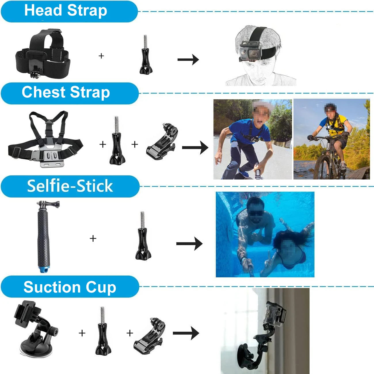 Accessories Bundle for DJI Osmo Action 5 Pro Action 4/3 Waterproof Housing Case Diving Silicone Cover Glass Screen Protector