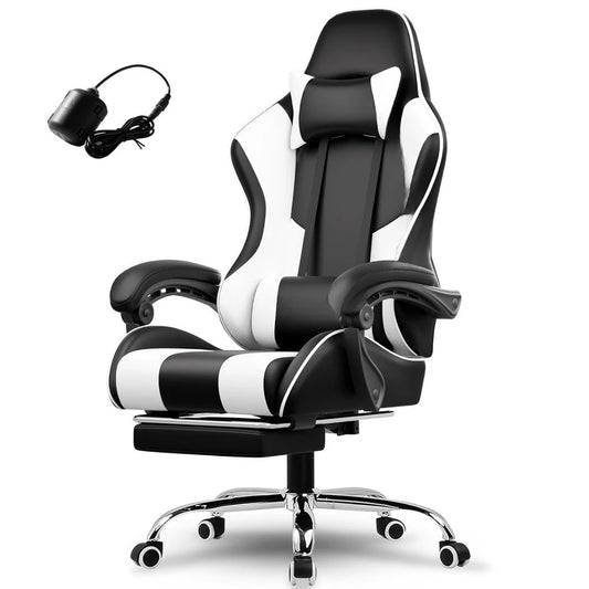 Gaming Chair, Computer Chair with Footrest and Lumbar Support, Height Adjustable Game Chair with 360°-Swivel Seat, Customized