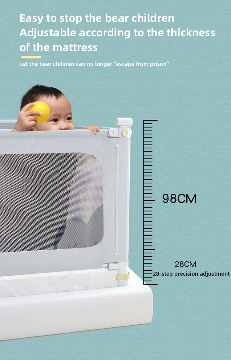 IMBABY Bed Guardrail Portable Baby Safety Bed Barrier Liftable Baby Activity Fence Cartoon Crib Bumpers Easy to Install Bed Rail