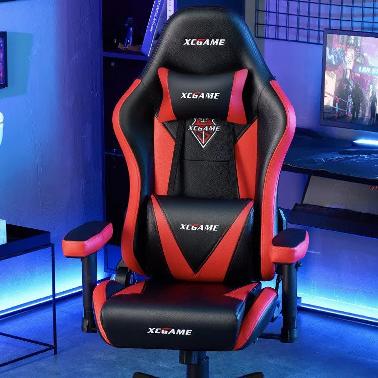 Ergonomic Gaming Chair Office Computer Chair Recliner Adjustable Lumbar Headrest PU Leather Home Dorm Student Comfortable