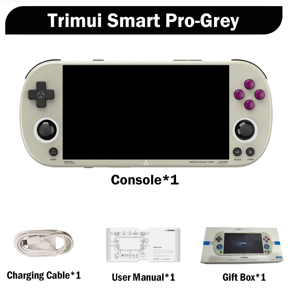 Trimui Smart Pro Consoles 4.96'' IPS Screen Handheld Game Players Linux System Emulator Portable Console Retro Video Game