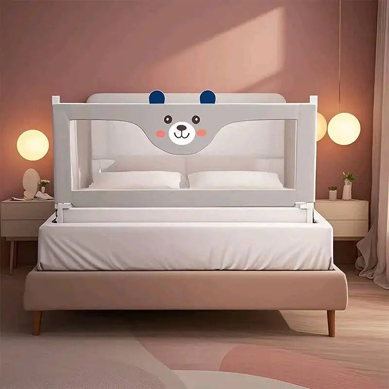 IMBABY Bed Guardrail Portable Baby Safety Bed Barrier Liftable Baby Activity Fence Cartoon Crib Bumpers Easy to Install Bed Rail