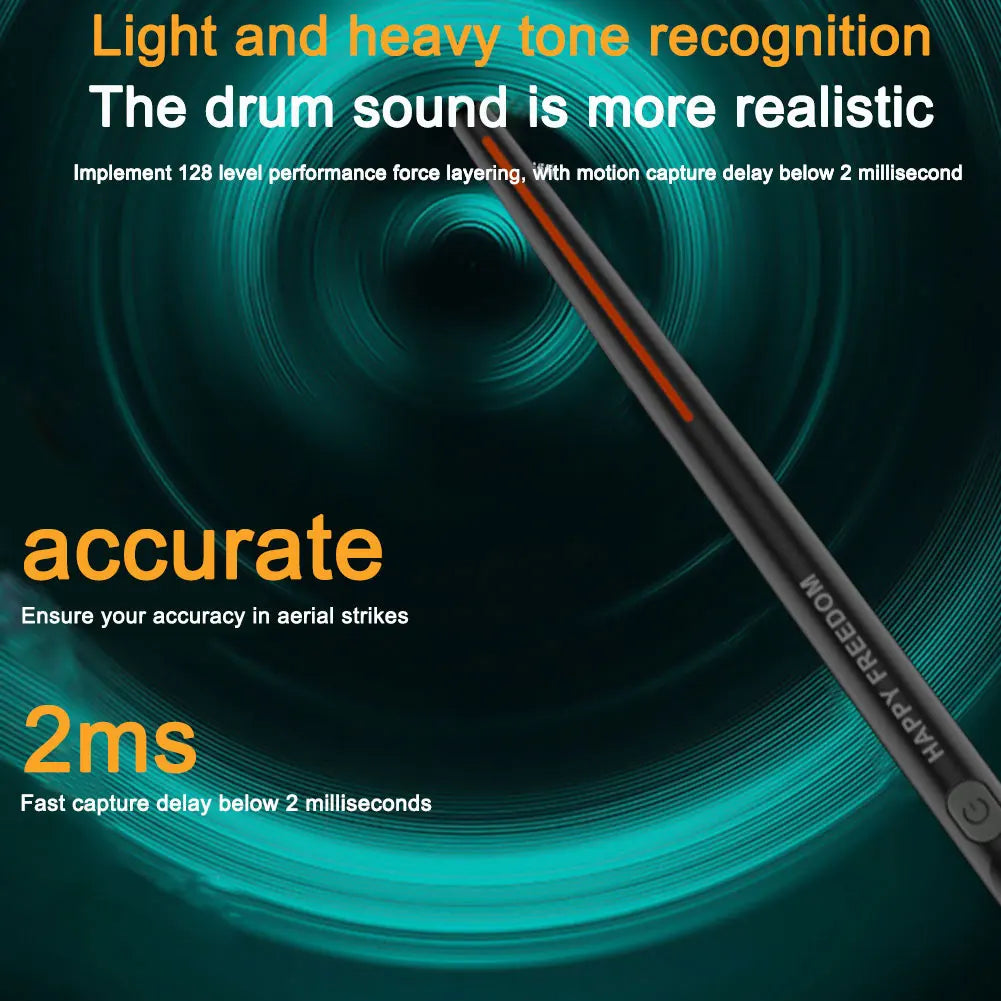 Air Drum with Drumsticks Sets Portable Electronic Virtual Air Drum Drumsticks Pedals Professional for Beginners Children Adults