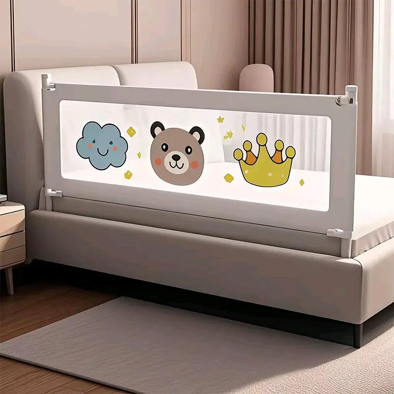 IMBABY Bed Guardrail Portable Baby Safety Bed Barrier Liftable Baby Activity Fence Cartoon Crib Bumpers Easy to Install Bed Rail