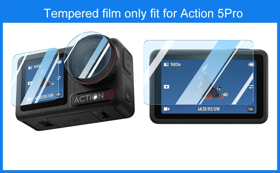 Accessories Bundle for DJI Osmo Action 5 Pro Action 4/3 Waterproof Housing Case Diving Silicone Cover Glass Screen Protector