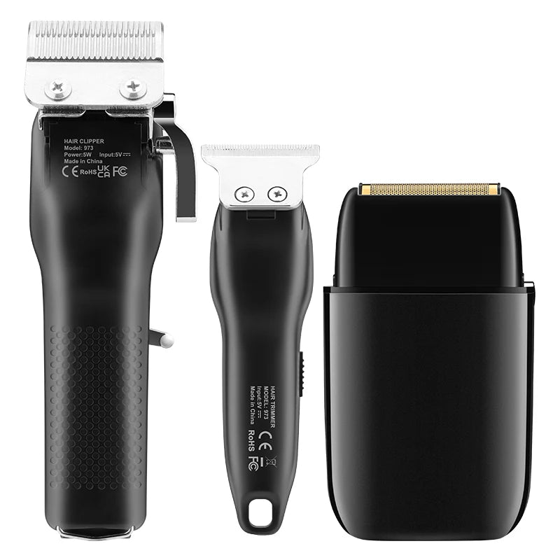 NEW Resuxi 973 3 in 1 Professional Electric Hair Clipper Shaver Set Hair Trimmer Men's Electric Shaver Hair Cutting Machine