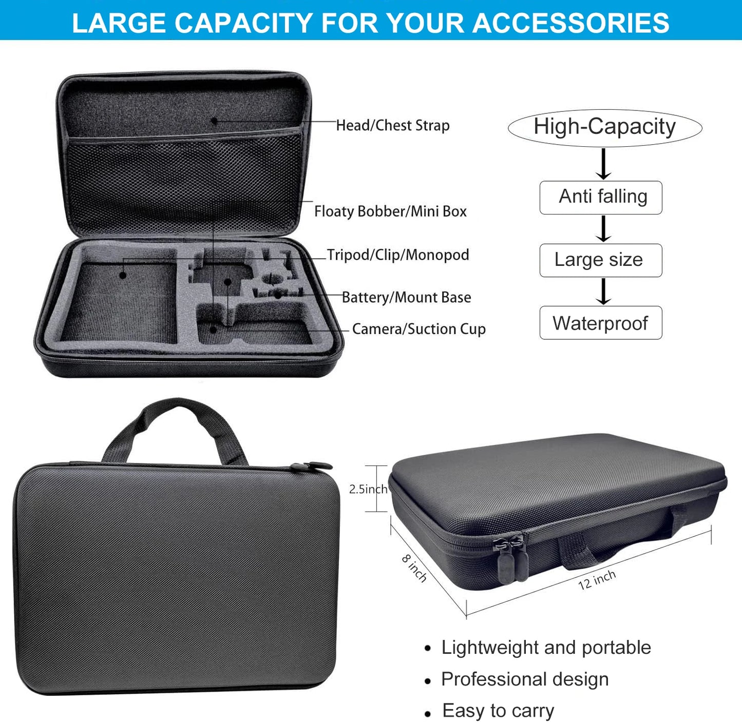 Accessories Bundle for DJI Osmo Action 5 Pro Action 4/3 Waterproof Housing Case Diving Silicone Cover Glass Screen Protector