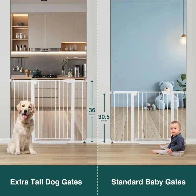 36" Extra Tall Baby Gate for Stairs, 29.7-48" Wide Dog Gates for Doorways, Auto Close Safety Gate for Babies and Pets