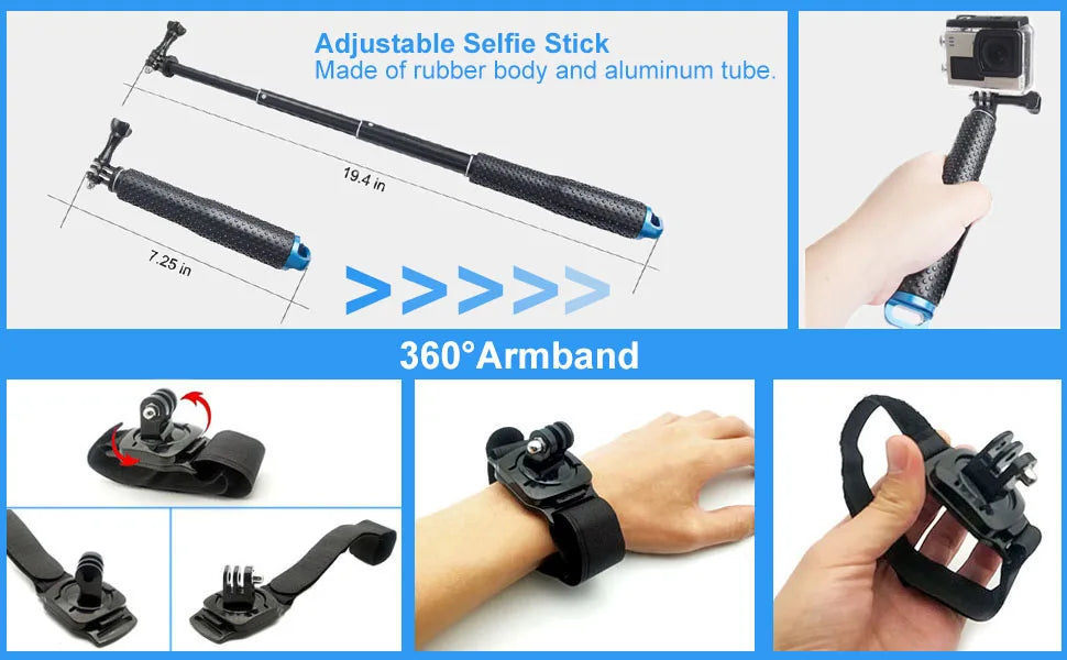 Accessories Bundle for DJI Osmo Action 5 Pro Action 4/3 Waterproof Housing Case Diving Silicone Cover Glass Screen Protector