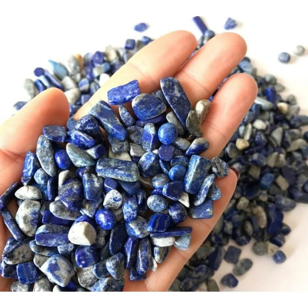 Natural Lapis Lazuli Tumbled Chips Stone 1 Pound Jewelry Design Crafting Decoration Kids Fun Art Projects