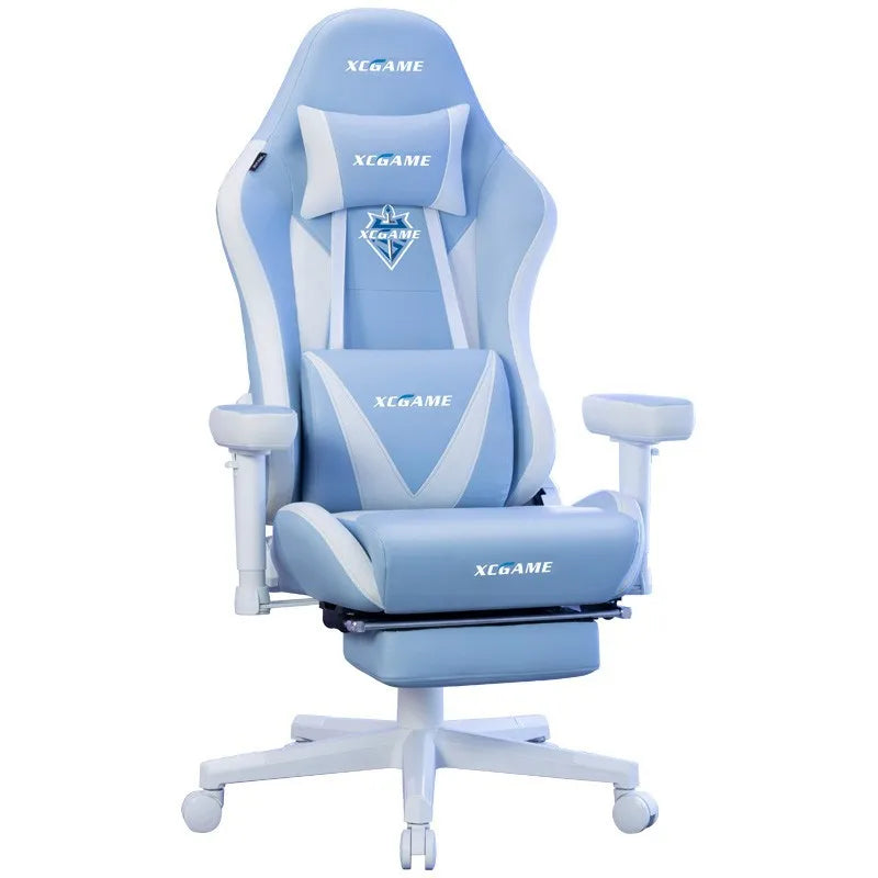 Ergonomic Gaming Chair Office Computer Chair Recliner Adjustable Lumbar Headrest PU Leather Home Dorm Student Comfortable