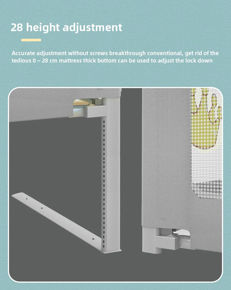 IMBABY Bed Guardrail Portable Baby Safety Bed Barrier Liftable Baby Activity Fence Cartoon Crib Bumpers Easy to Install Bed Rail