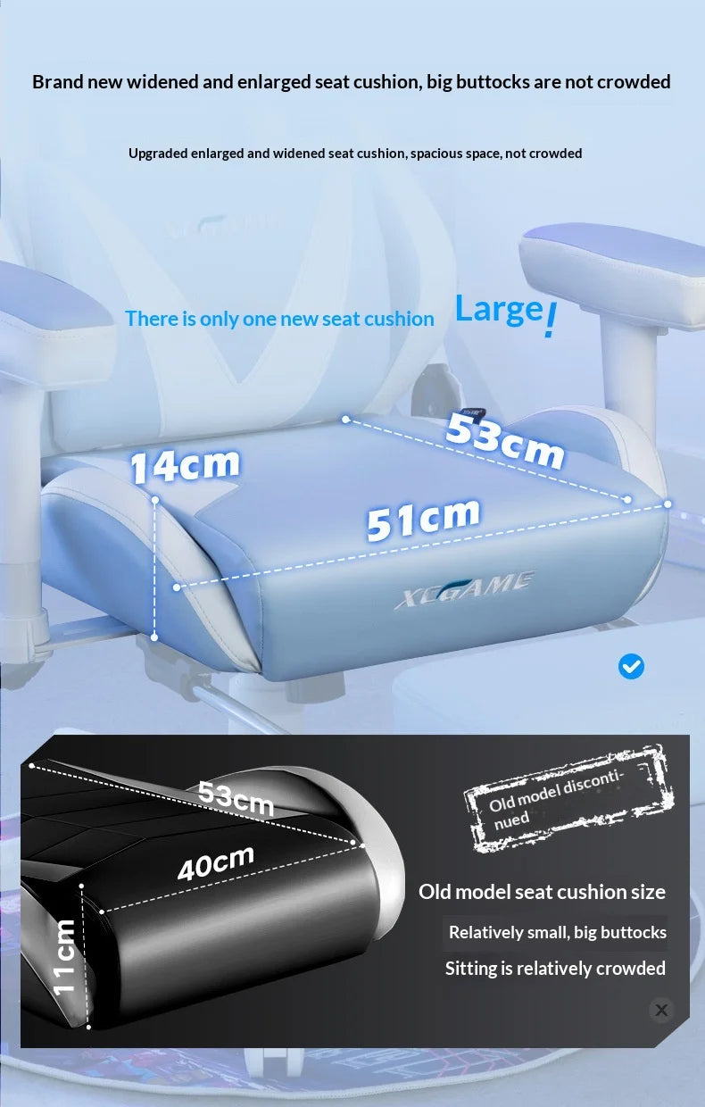 Ergonomic Gaming Chair Office Computer Chair Recliner Adjustable Lumbar Headrest PU Leather Home Dorm Student Comfortable