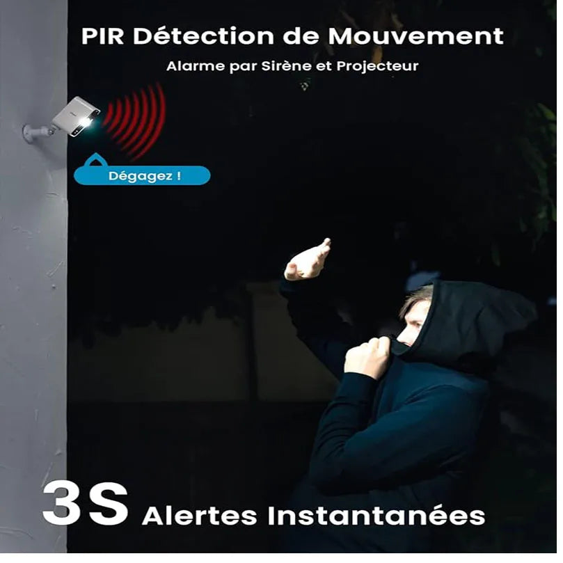 ieGeek 5MP WiFi Outdoor Surveillance Camera Wireless 5200 mAh Battery   , PIR Motion Detection, Colourful Night Vision