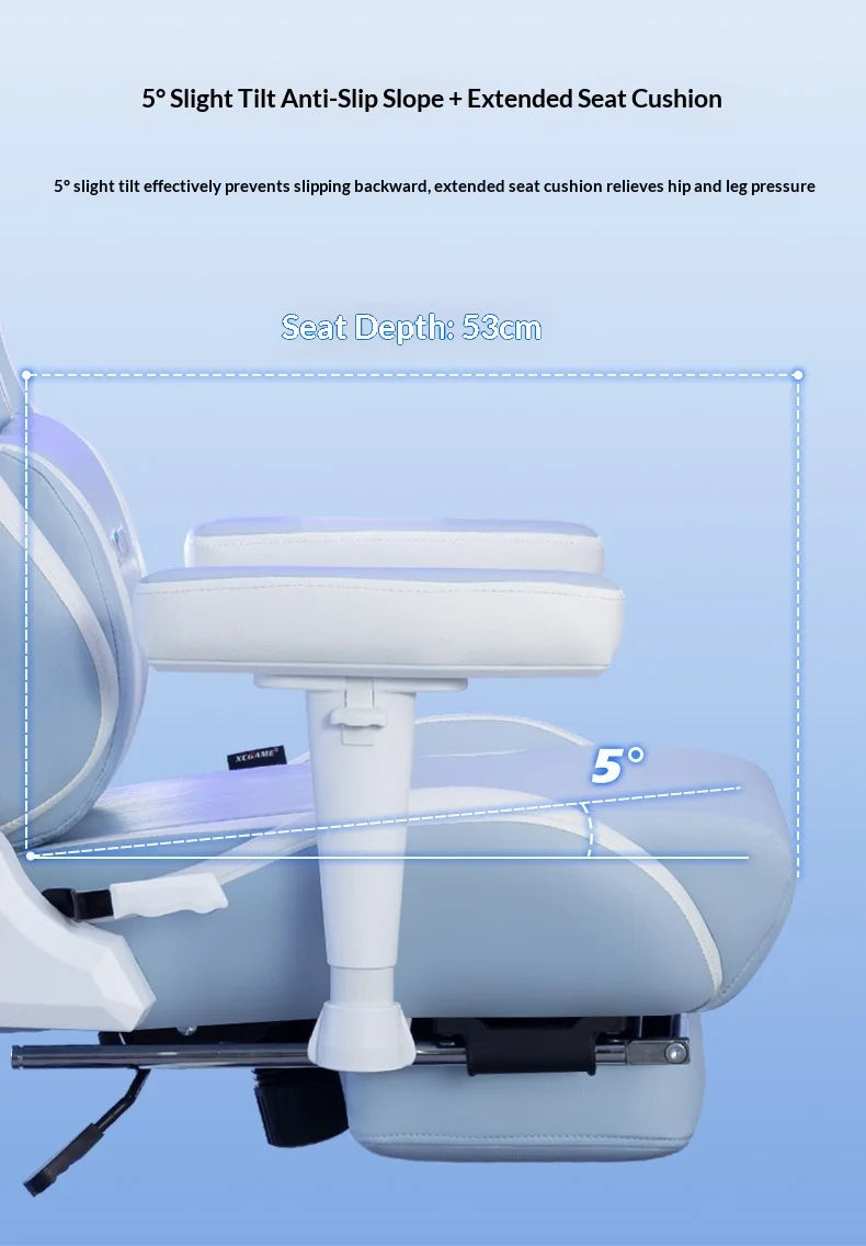 Ergonomic Gaming Chair Office Computer Chair Recliner Adjustable Lumbar Headrest PU Leather Home Dorm Student Comfortable