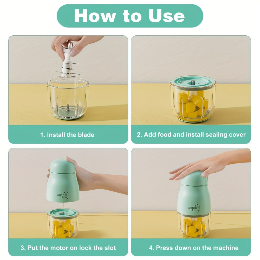 8-Blade Stainless Steel Blade Baby Food Maker Set with Easy-Clean Blender, Food Processor & Containers - Heavy-Duty Corded Electric Baby Food Maker with 8-Blade Blade, Containers & Green Base - Ideal For Fruits, Vegetables