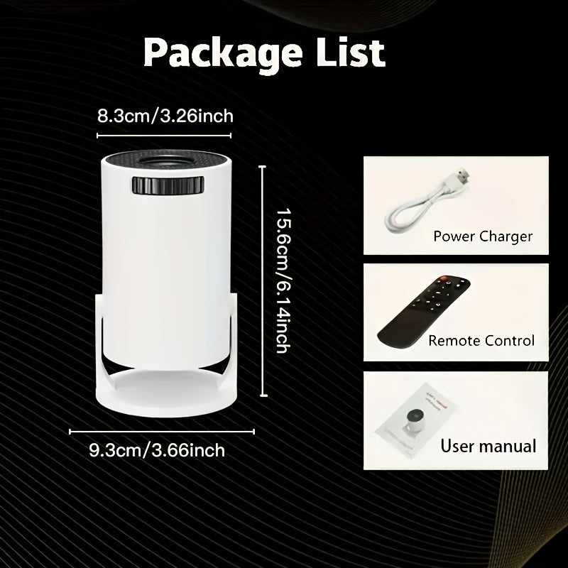 Portable Wireless Projector with 4K Decoding, 1800P HD, 260ANSI Brightness, 180° Rotatable Screen, Remote Control, USB-Powered for Home Theater, Family Gatherings & Entertainment, Portable Wifi Projector, Entertainment Devic