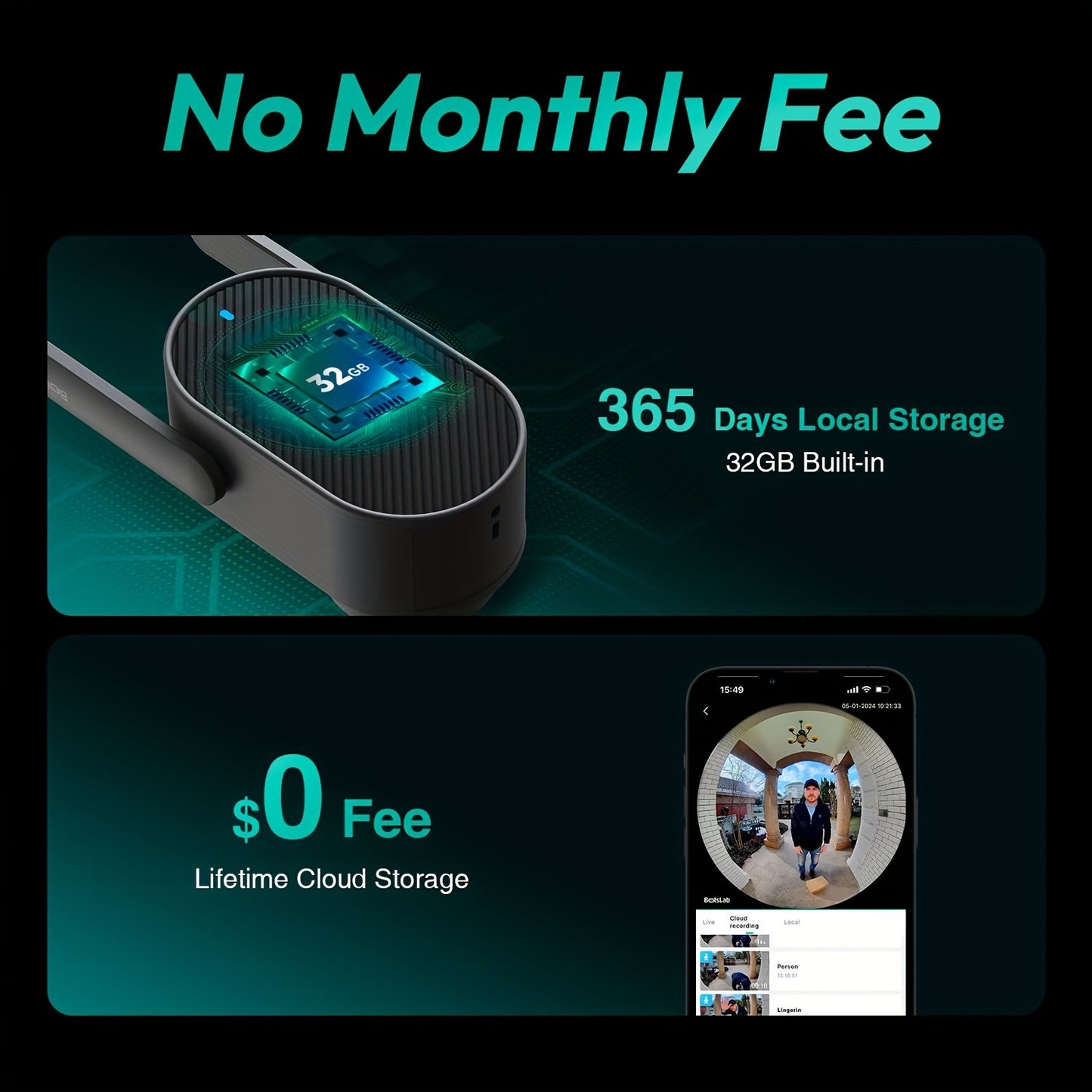 3K Video Doorbell Camera Wireless, No Monthly Fee, 5MP Battery Doorbell Camera, Head-to-Toe, 360° View, AI&VR Detection, HDR, Night Vision, 2-Way Talk, 2.4GHz WiFi, Easy to Install