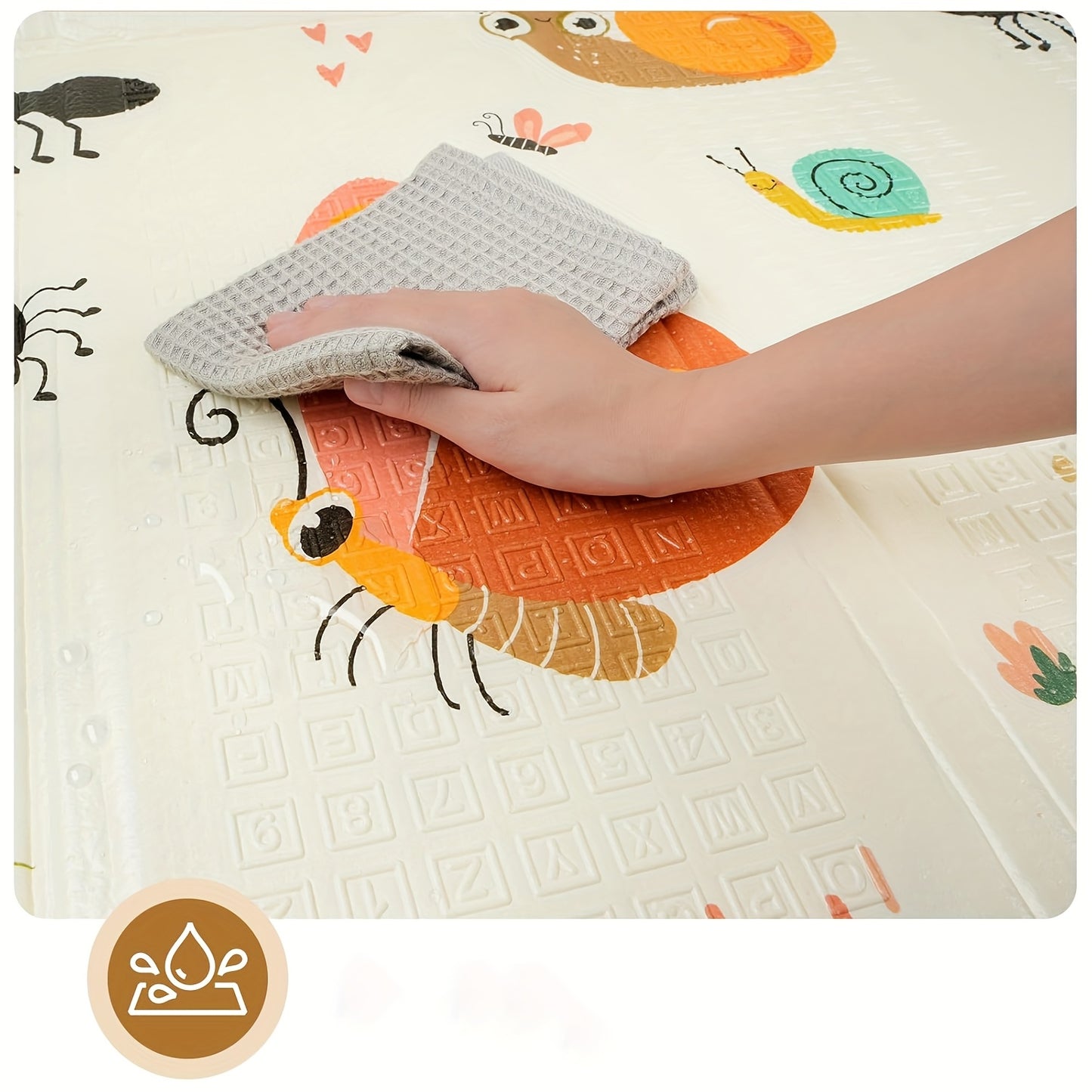Crawling Game Fence Mat With Cute Cartoon Patterns, Play Game Mat, Baby Swing Suitable For Family Living Rooms, Car Picnics, Travel Home Essentials XPE 50 * 50 Inches, Thick And Soft Size Double-sided Pattern Folding Crawling