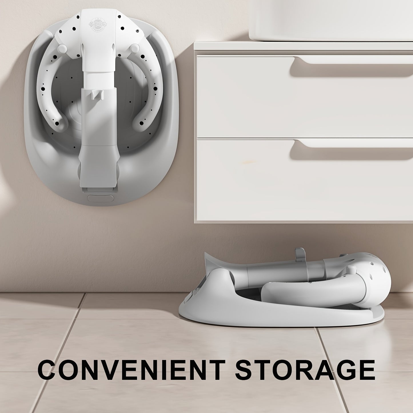 5-speed Adjustable Baby Bathroom Bracket, Non Slip Base, Adjustable Silicone Armrest, High-quality ABS Material, Foldable Storage, Suitable For Children Aged 6 Months To 6 Years Old, Safe Bathing Assistant