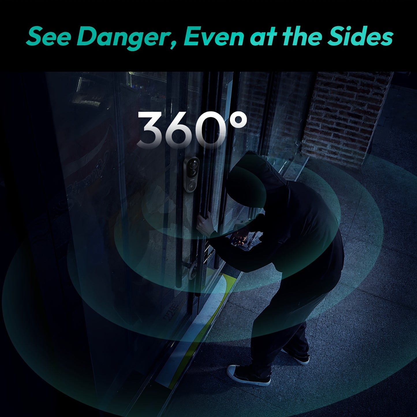 3K Video Doorbell Camera Wireless, No Monthly Fee, 5MP Battery Doorbell Camera, Head-to-Toe, 360° View, AI&VR Detection, HDR, Night Vision, 2-Way Talk, 2.4GHz WiFi, Easy to Install