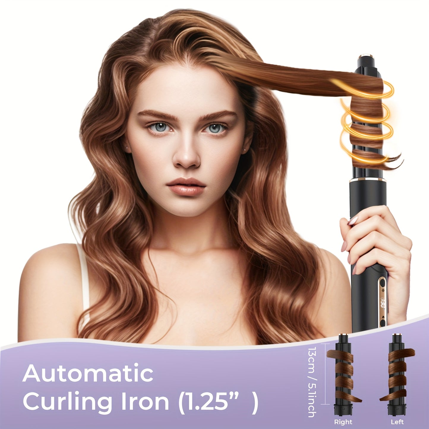 OUDIM 6-in-1 Multi-Functional Hot Air Comb & Styler - Negative Ion Technology, 110, 000 RPM High-Speed Frizz-Free Hair Dryer Brush, Curling Iron & Straightener with Auto-Winding Rod, Foldable Handle & Storage Bag for Rapid Dr