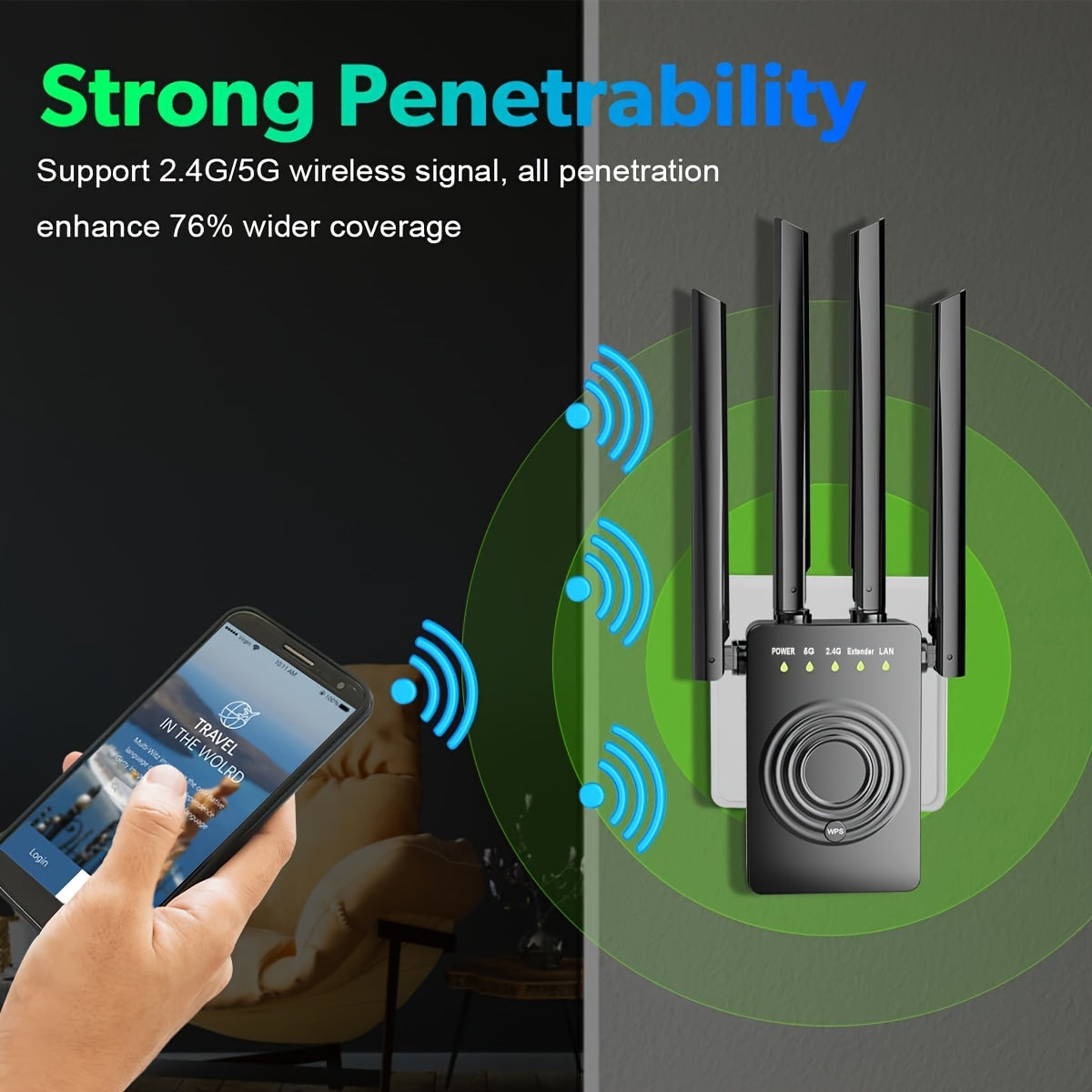 2025 Fastest WiFi Extender, Dual Band 2.4/5.8GHZ WiFi Internet Booster for Home Wireless, 1200Mbps Signal Amplifier with Ethernet Port/Super Antenna, Wi-Fi Repeater Cover to 12000Sq.Ft./100+ Devices, Wifi Booster Extender, Ou